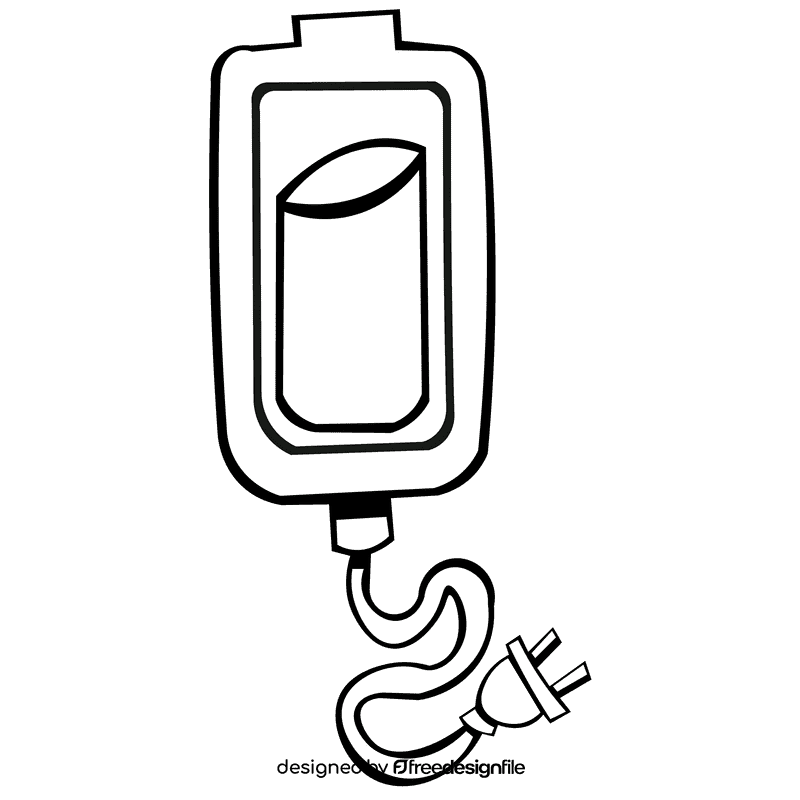 Battery charge black and white clipart