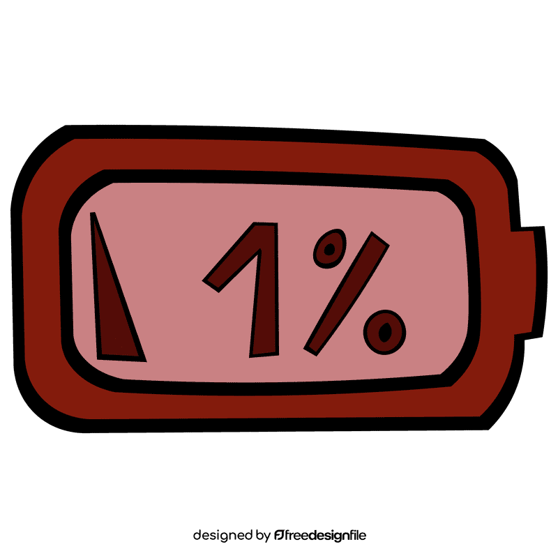 Battery extra low clipart