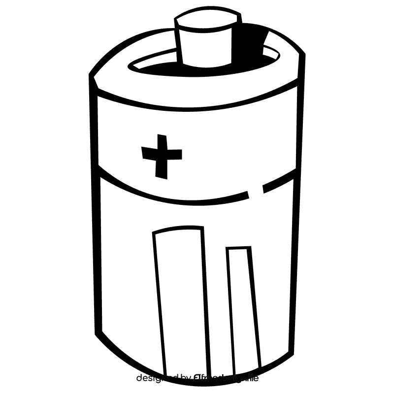 Battery small black and white clipart