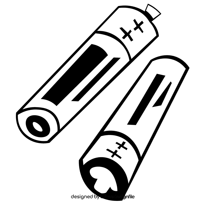 Battery small black and white clipart