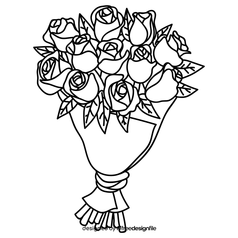 Mothers day flowers bouquet black and white clipart free download