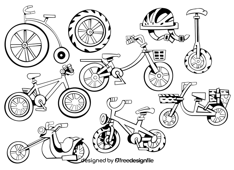 Bike black and white vector