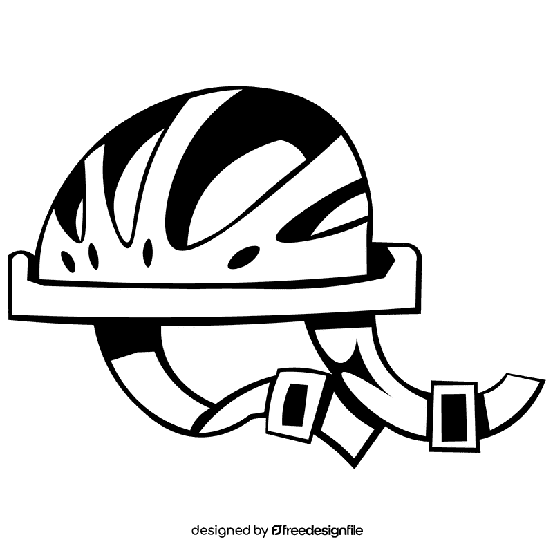 Bike helmet black and white clipart