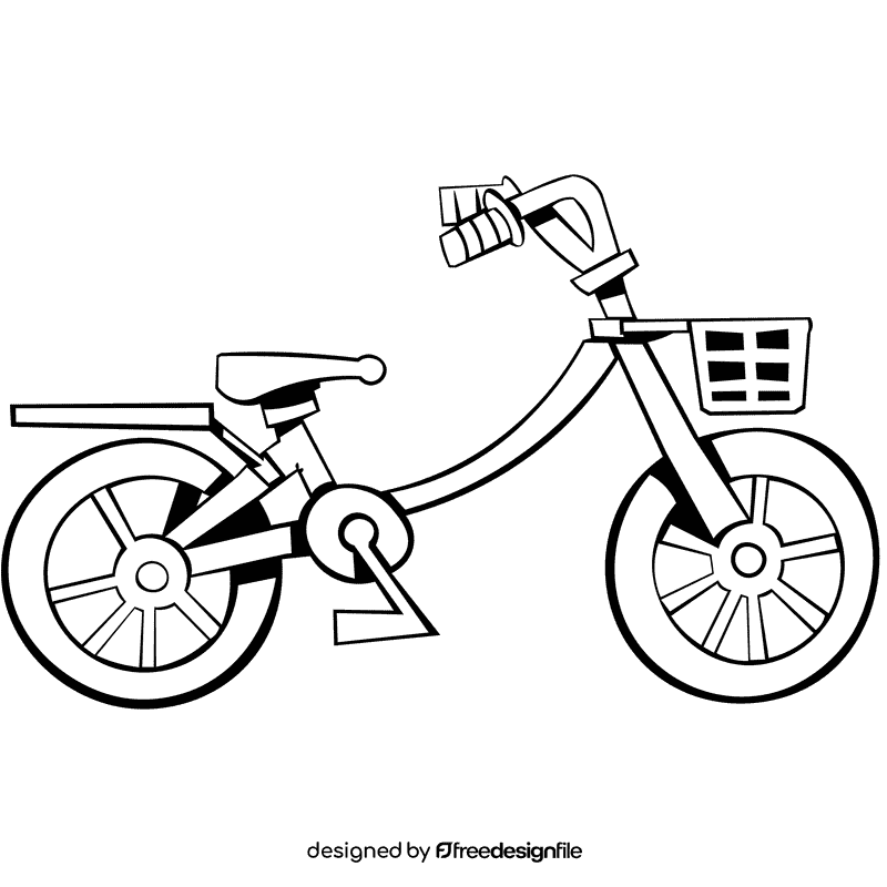 Bike long black and white clipart