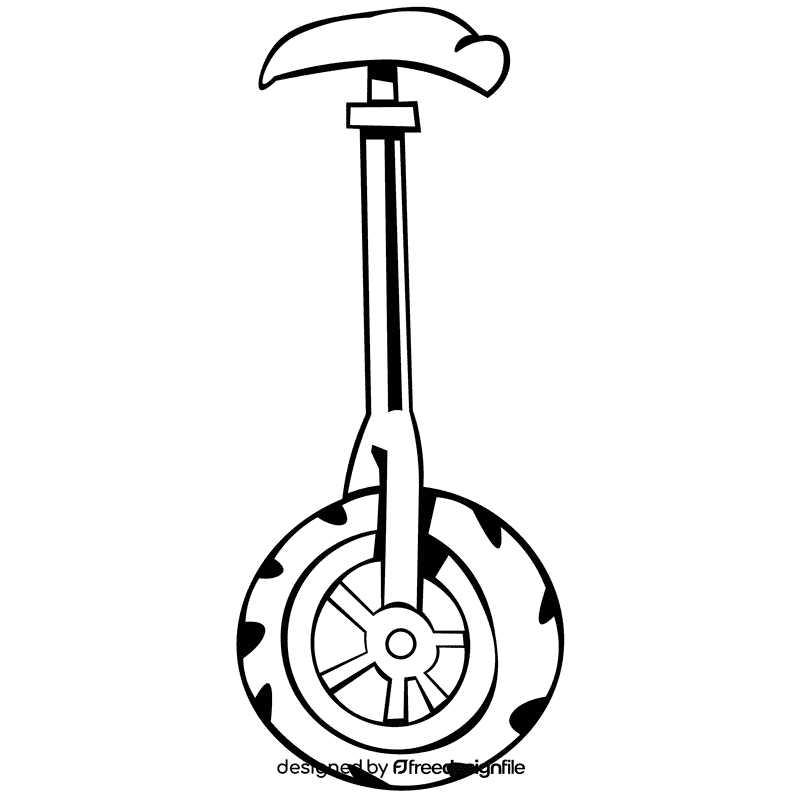 Bike unicycle black and white clipart