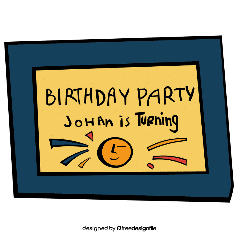 Birthday invitation blue clipart