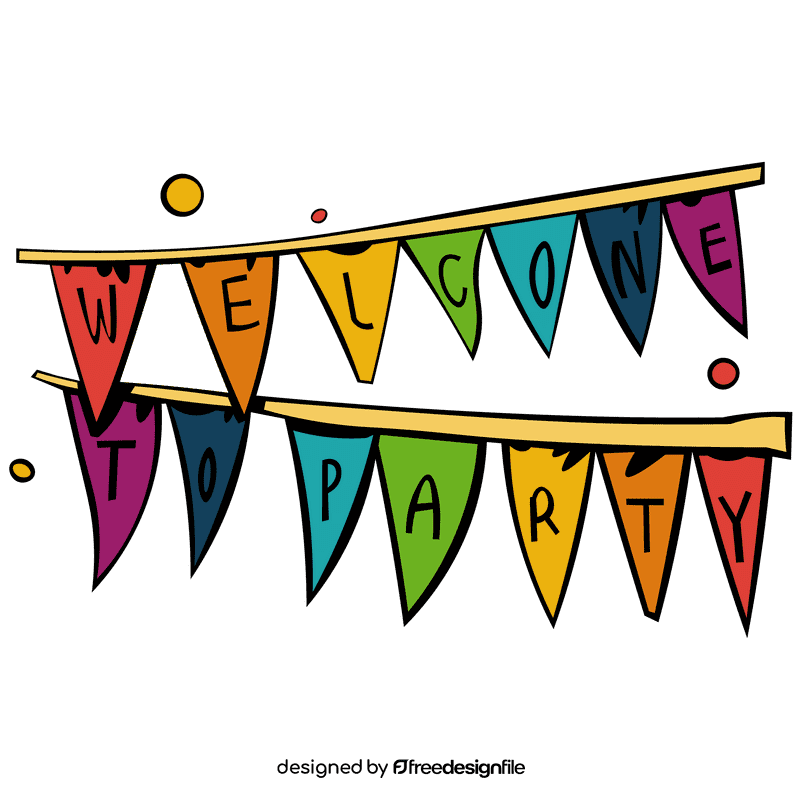 Birthday invitation flags clipart