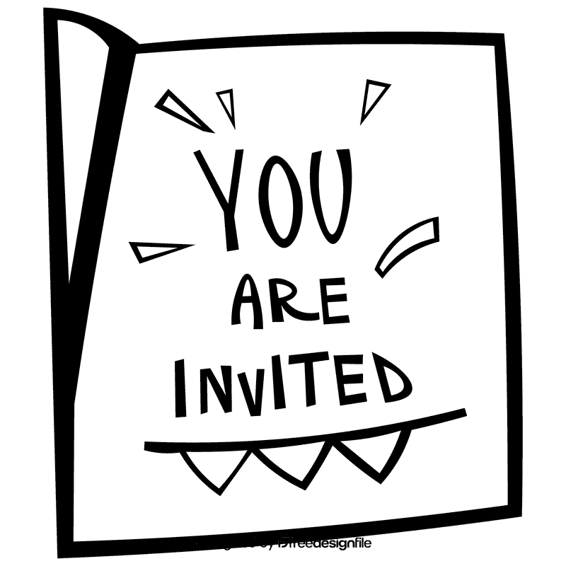 Birthday invitation purple black and white clipart