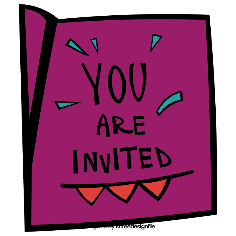 Birthday invitation purple clipart