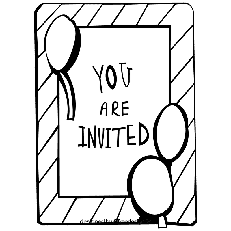 Birthday invitation stripes black and white clipart
