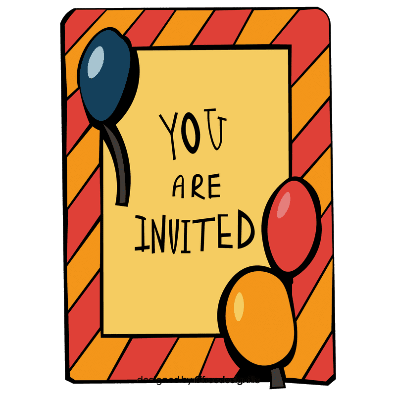 Birthday invitation stripes clipart