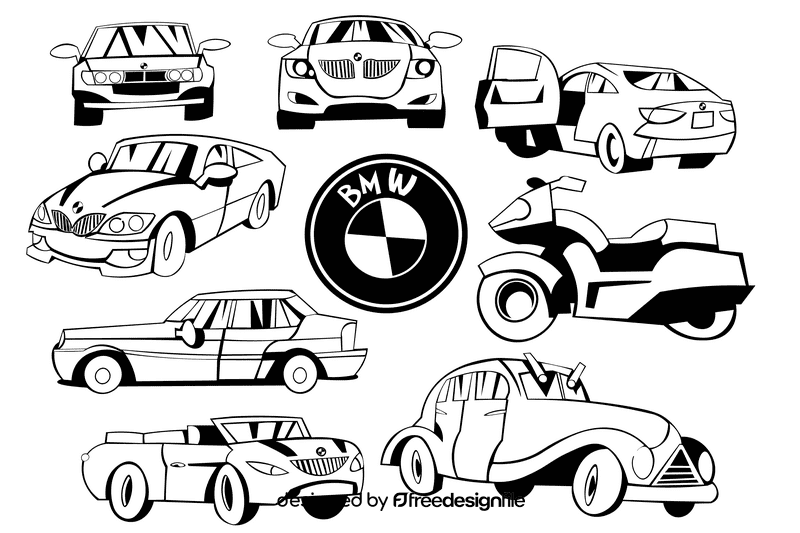 Bmw black and white vector