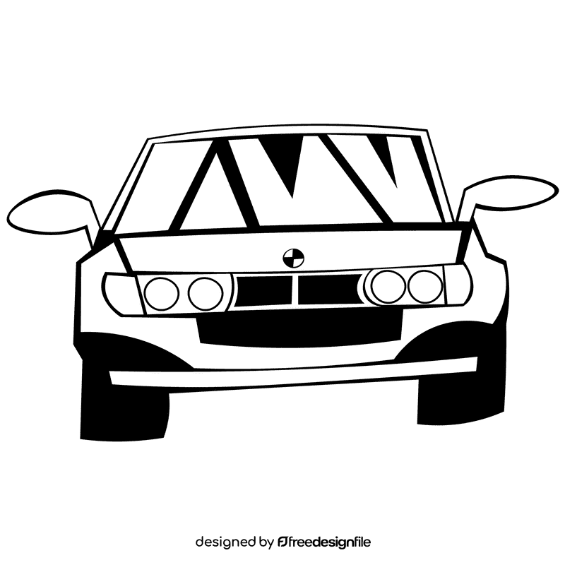 Bmw front black and white clipart