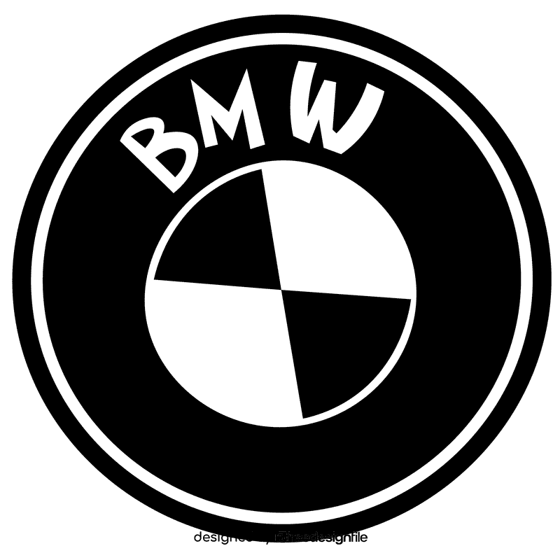 Bmw logo black and white clipart