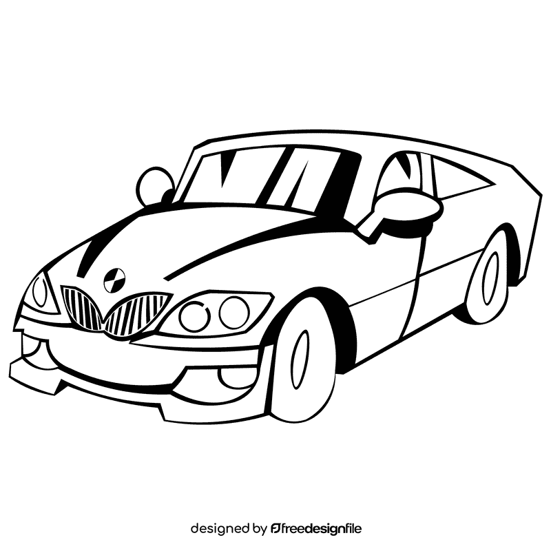 Bmw sedan yellow black and white clipart