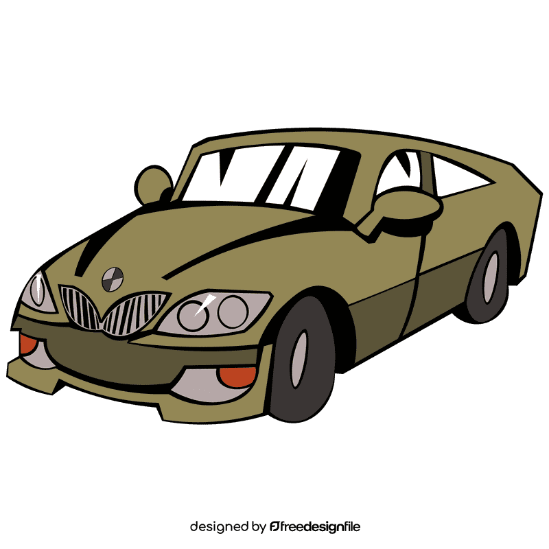 Bmw sedan yellow clipart
