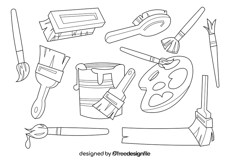 Brush black and white vector