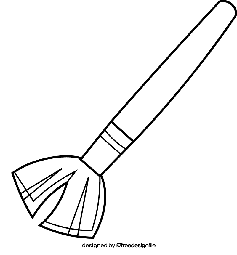 Brush makeup black and white clipart