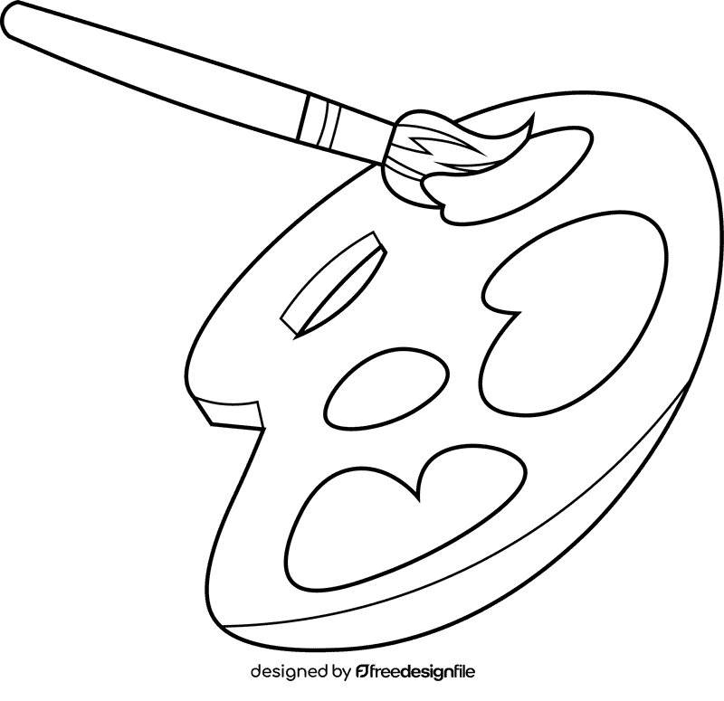 Brush palette black and white clipart