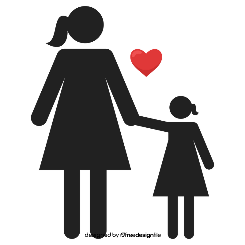 Mothers Day silhouette icon clipart
