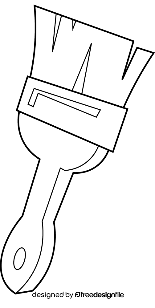 Brush wide black and white clipart