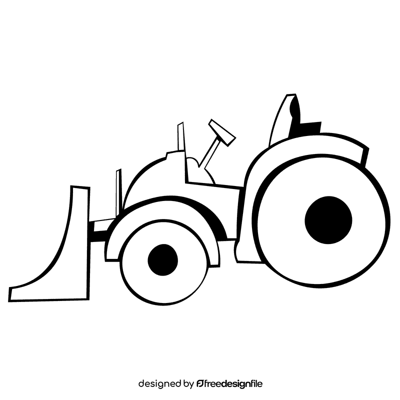 Bulldozer black and white clipart
