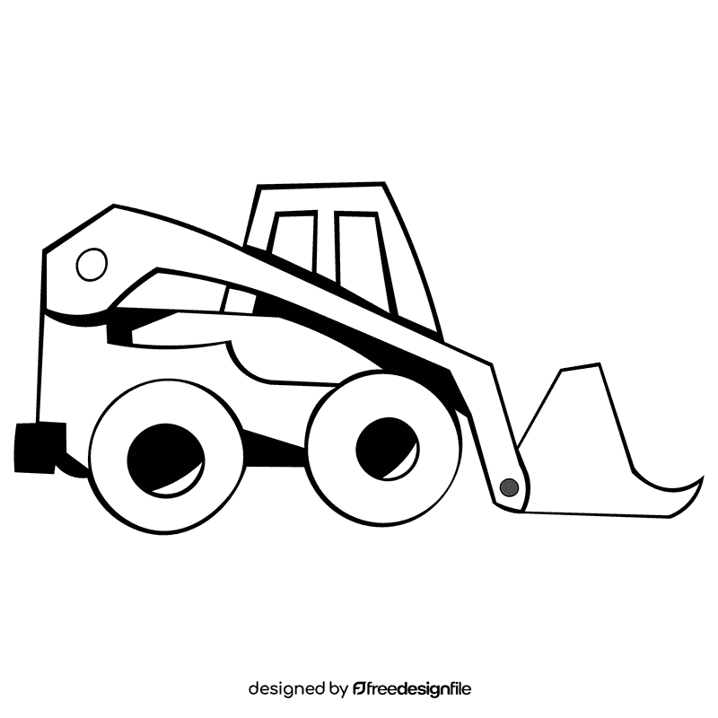 Bulldozer black and white clipart