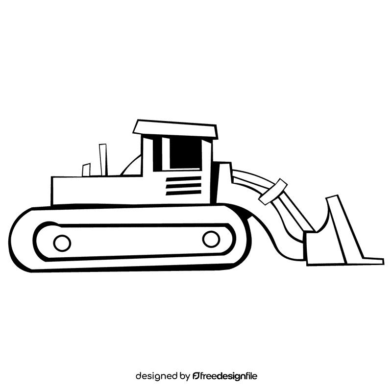 Bulldozer black and white clipart