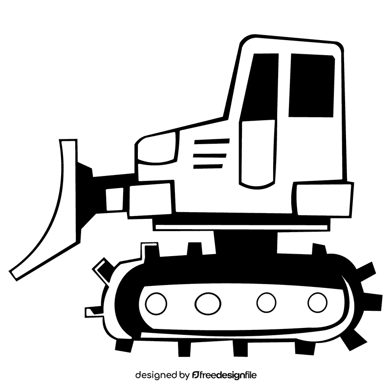 Bulldozer black and white clipart