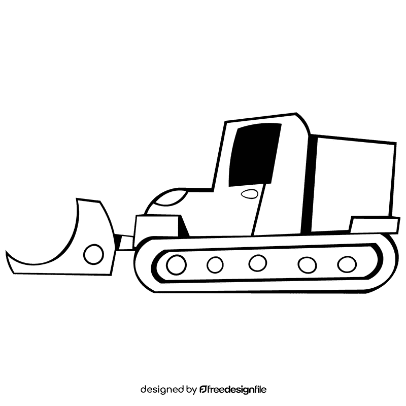 Bulldozer black and white clipart