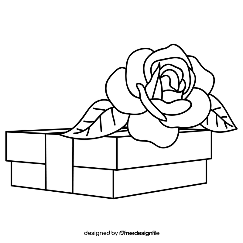 Mothers day gift drawing black and white clipart