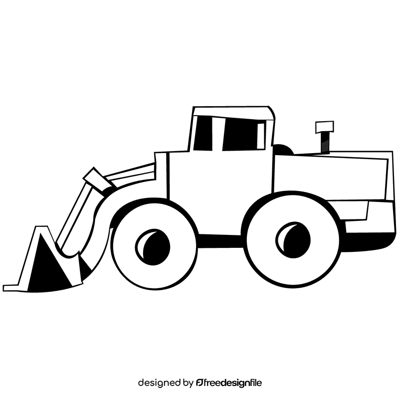 Bulldozer black and white clipart