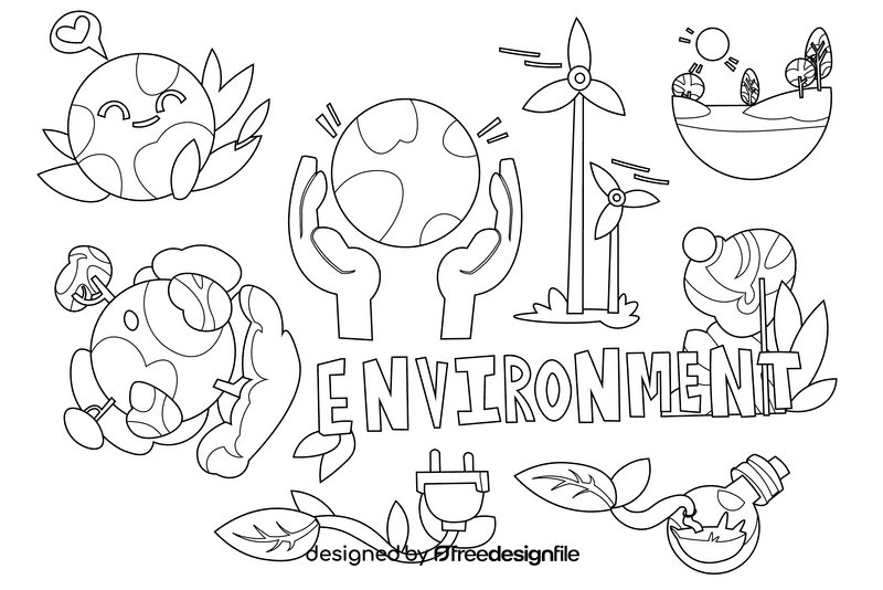 Environment black and white vector