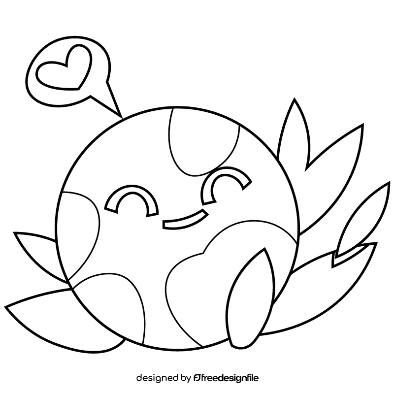 Environment planet black and white clipart