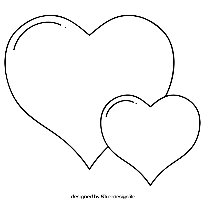 Heart drawing black and white clipart