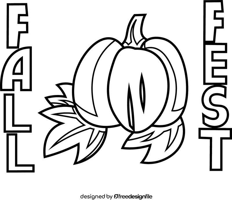 Fall festival pumpkin black and white clipart