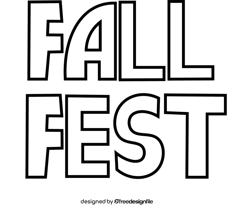 Fall festival sign black and white clipart