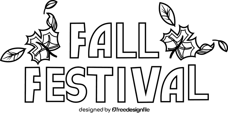 Fall festival sign black and white clipart