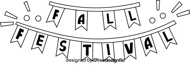 Fall festival signboard black and white clipart