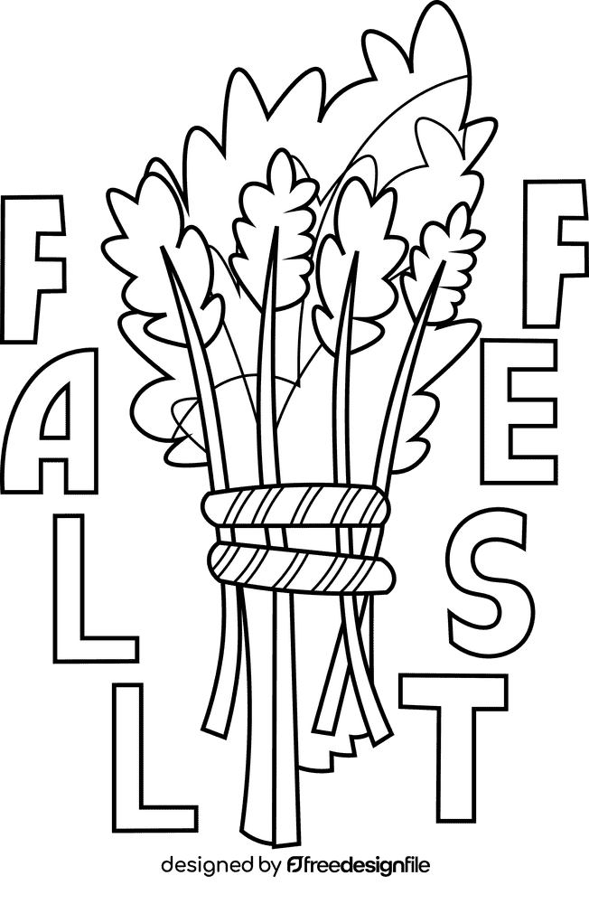 Fall festival spica black and white clipart