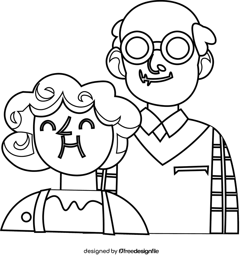 Family old black and white clipart
