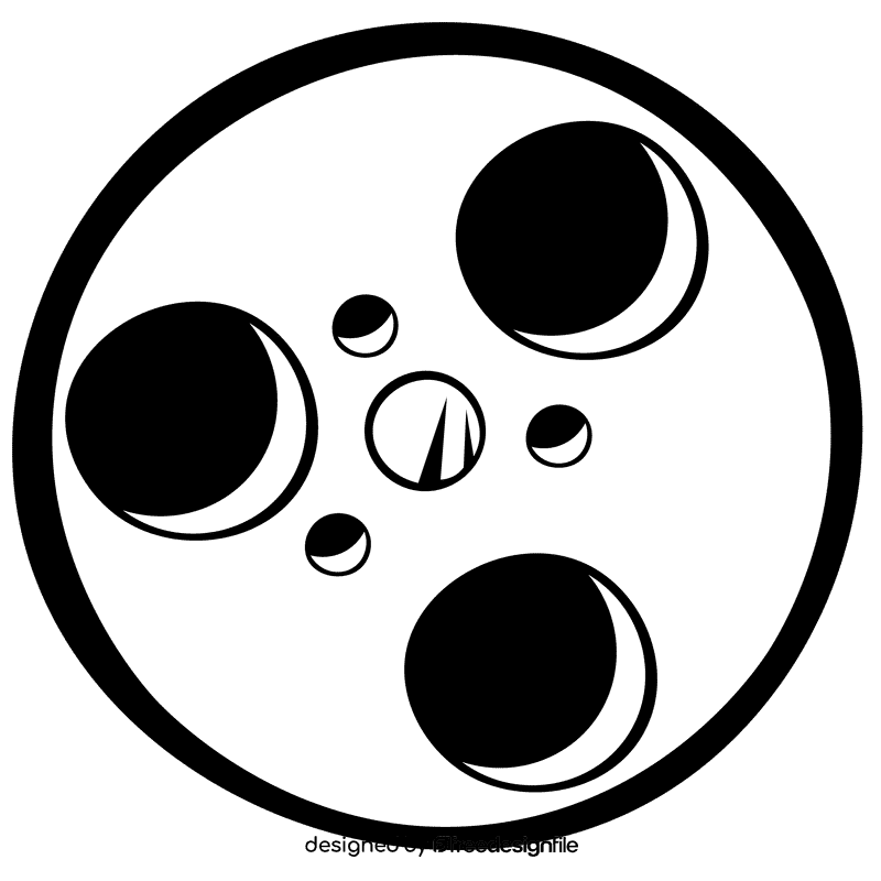 Film reel coil black and white clipart