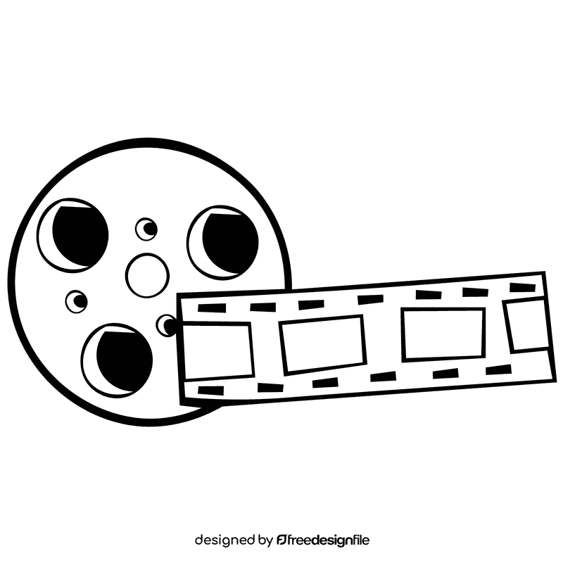 Film reel coil set black and white clipart