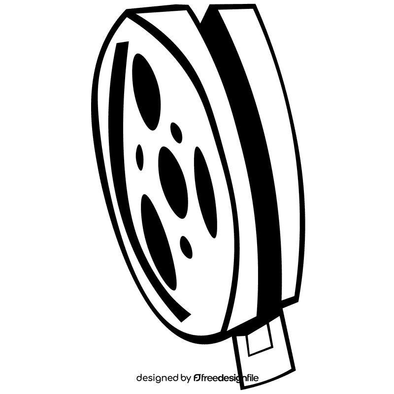 Film reel coil black and white clipart