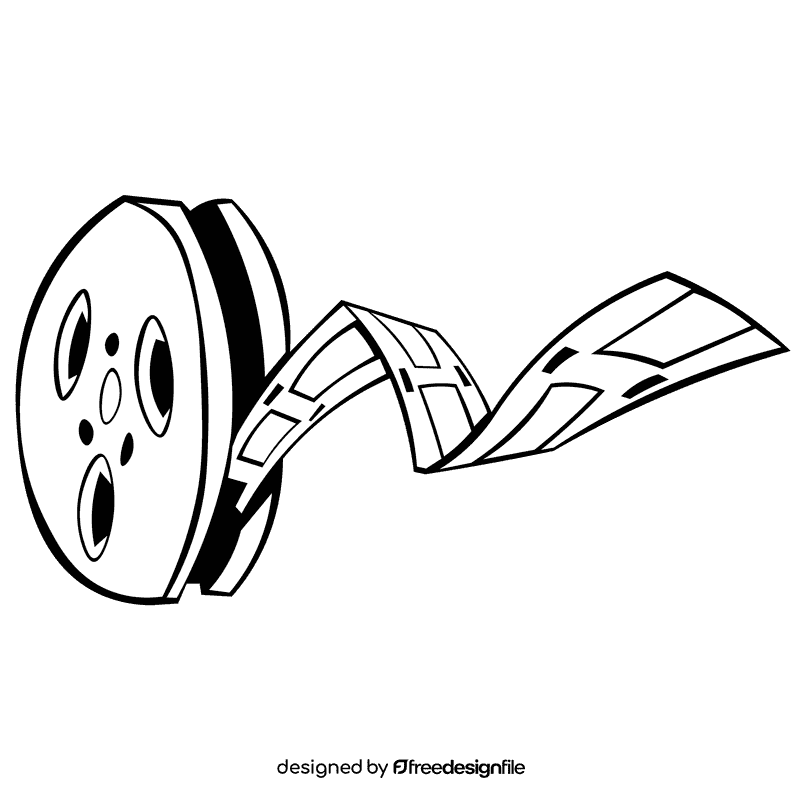 Film reel roll black and white clipart