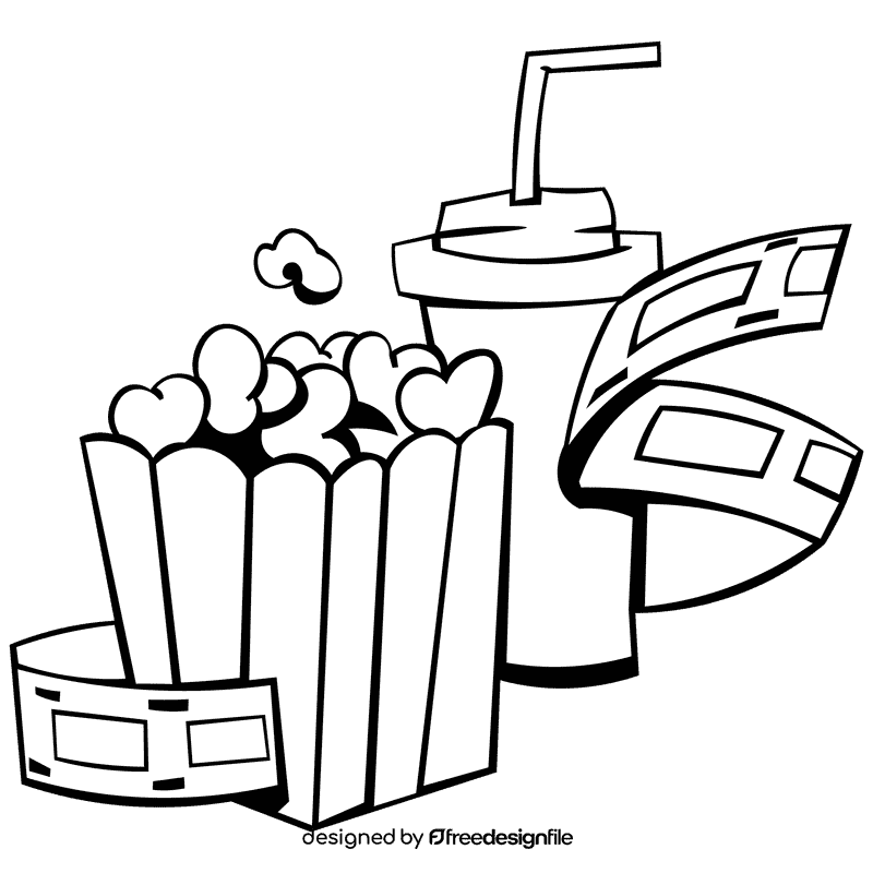 Film reel set black and white clipart