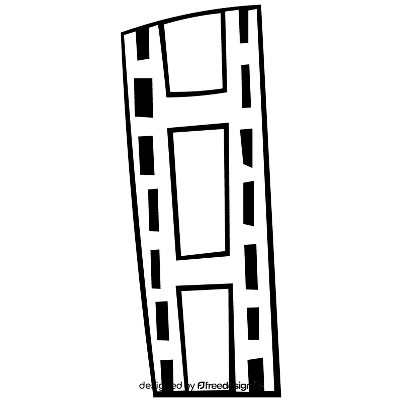 Film reel short tape black and white clipart