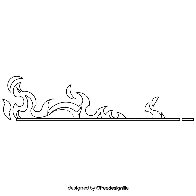 Fire line black and white clipart