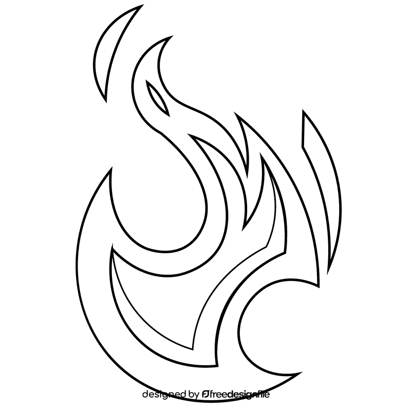 Fire small black and white clipart