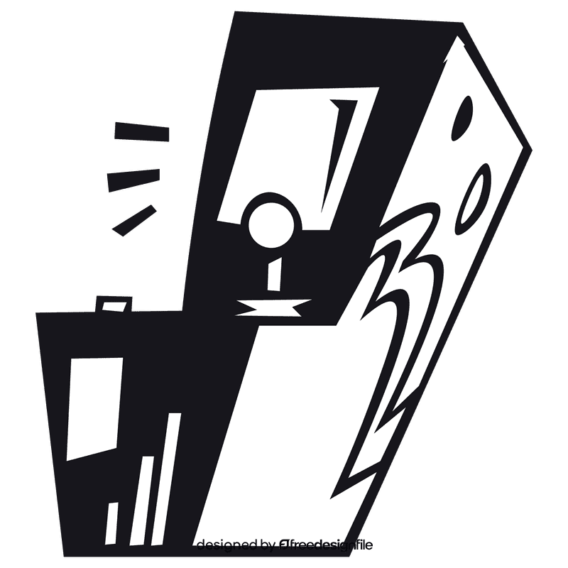 Arcade machine fire black and white clipart